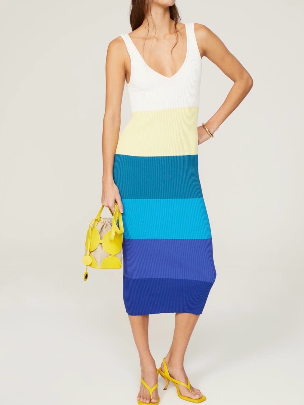 STAUD Dana Dress, Pacific Stripe